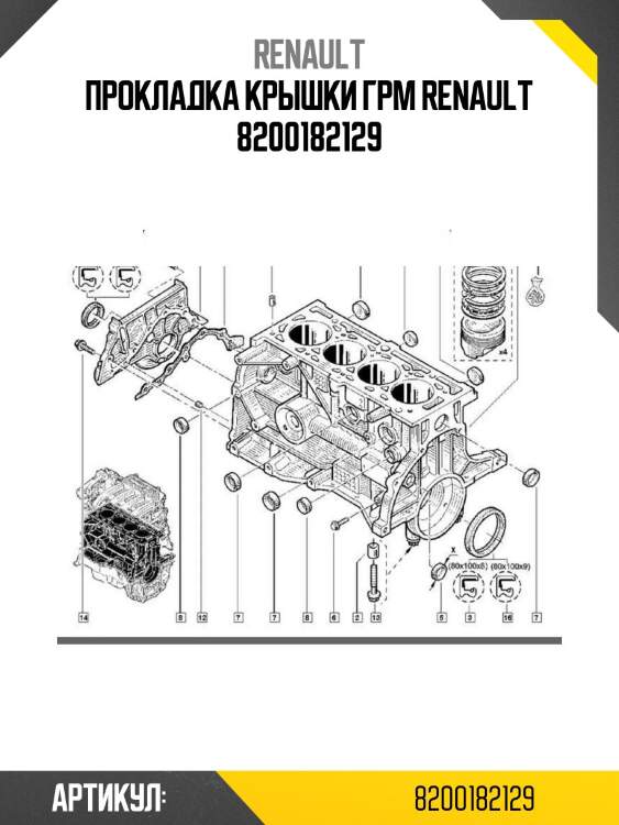 Прокладка крышки грм renault 8200182129