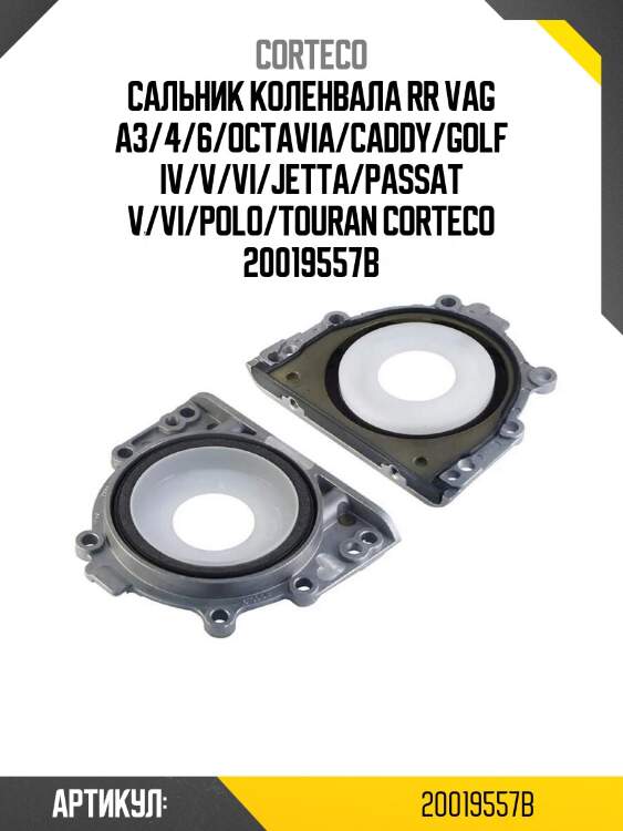 Сальник коленвала rr vag a3/4/6/octavia/caddy/golf iv/v/vi/jetta/passat v/vi/polo/touran corteco 20019557b