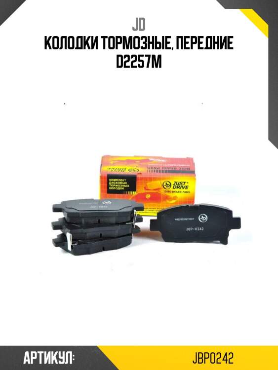 Колодки тормозные, передние d2257m