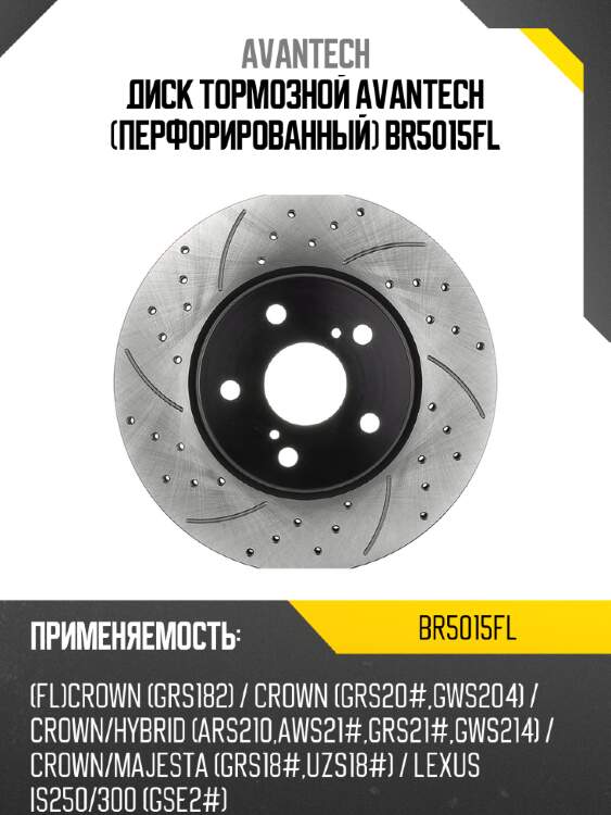 Диск тормозной avantech (перфорированный) br5015fl