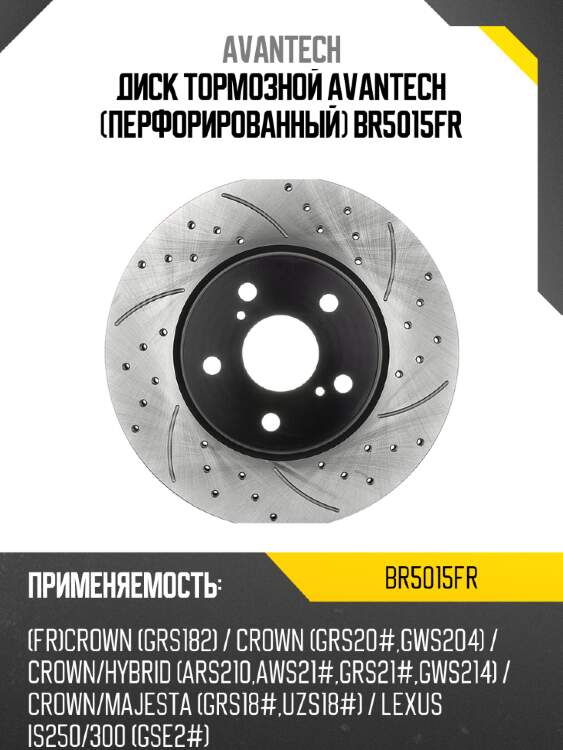 Диск тормозной avantech (перфорированный) br5015fr