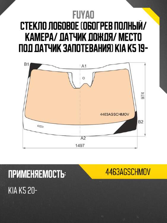 Стекло лобовое обогрев полный fuyao 4463agschmov