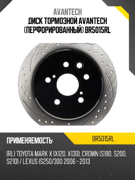 Диск тормозной avantech (перфорированный) br5015rl