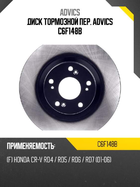 Диск тормозной пер. advics c6f148b