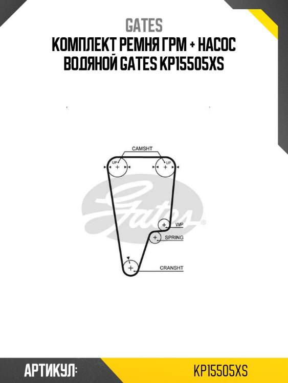 Комплект ремня грм + насос водяной gates kp15505xs