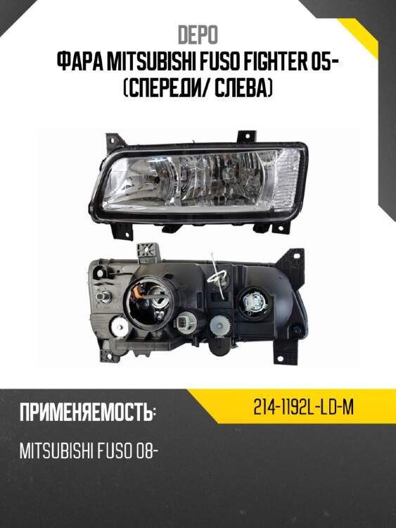 Фара Mitsubishi Fuso Fighter 05- Спереди DEPO 214-1192L-LD-M