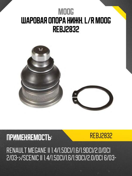Шаровая опора нижняя renault / dacia logan / sandero 05-14 lh-rh moog re-bj-2832