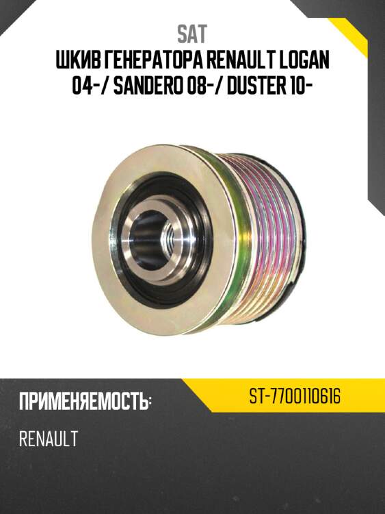 Шкив генератора renault logan 04- sat st-7700110616
