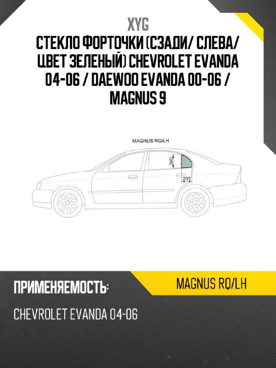 Xyg стекло форточки сзади xyg magnusrqlh
