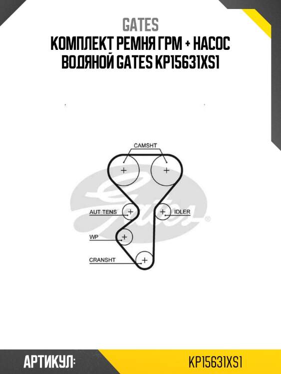 Комплект ремня грм + насос водяной gates kp15631xs1