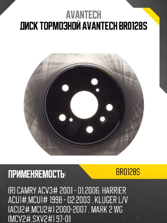 Диск тормозной avantech br0128s