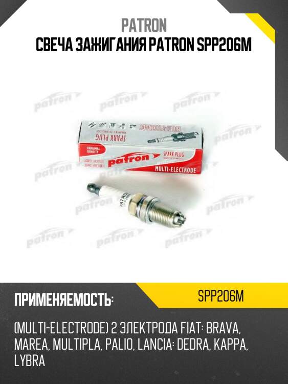 Свеча зажигания patron spp206m