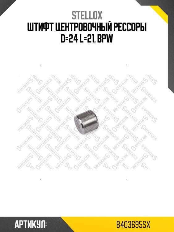 Штифт центровочный рессоры d=24 l=21, bpw