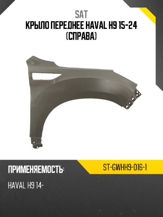 Крыло переднее haval h9 15-24 справа sat st-gwhh9-016-1