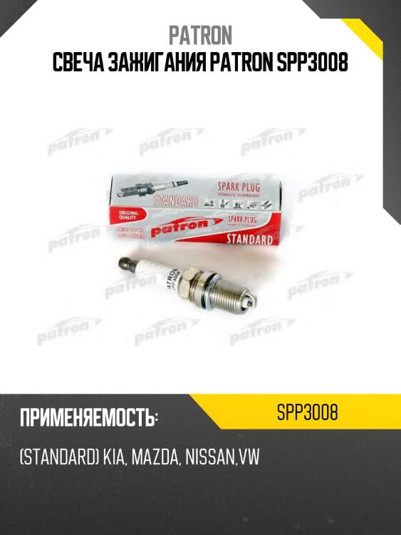 Свеча зажигания patron spp3008