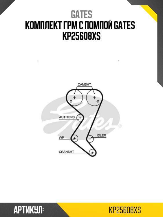 Комплект грм с помпой gates   kp25608xs