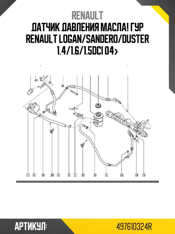 Датчик давления масла! гур\ renault logan/sandero/duster 1.4/1.6/1.5dci 04>