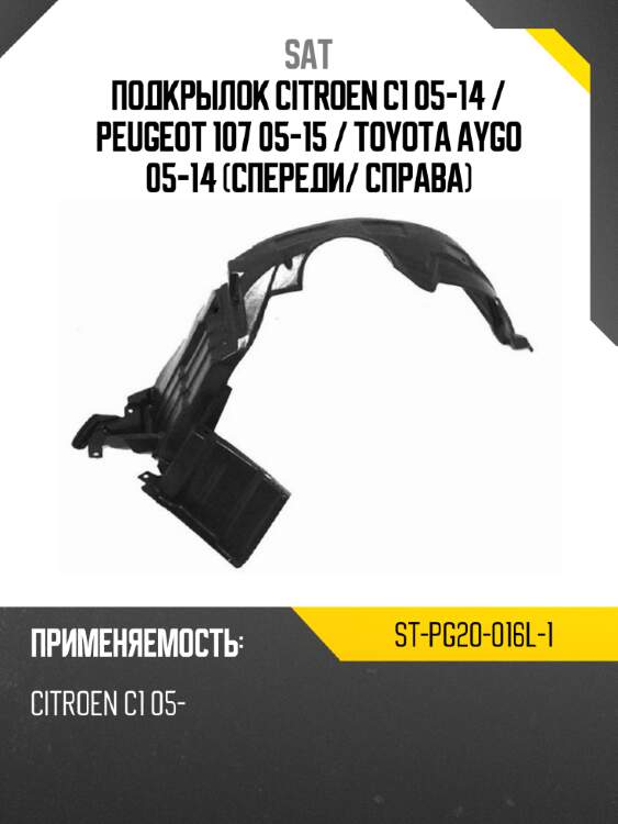 Подкрылок citroen c1 05-14  sat st-pg20-016l-1