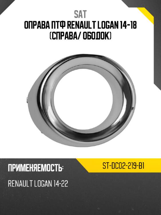 Оправа птф renault logan 14-18 справа sat st-dc02-219-b1
