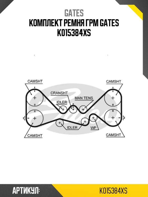 Комплект ремня грм gates k015384xs