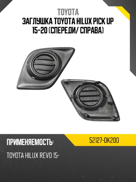 Заглушка toyota hilux pick up 15-20 спереди toyota 52127-0k200