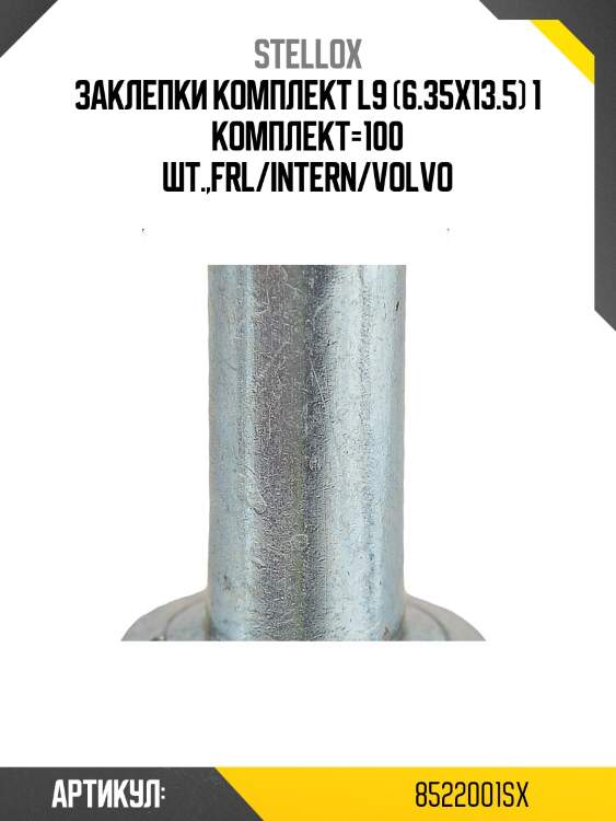 Заклепки комплект l9 (6.35x13.5) 1 комплект=100 шт.,frl/intern/volvo
