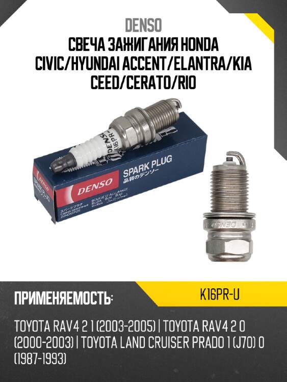 Свеча зажигания honda civic denso k16pr-u