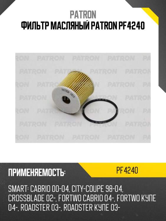 Фильтр масляный patron pf4240