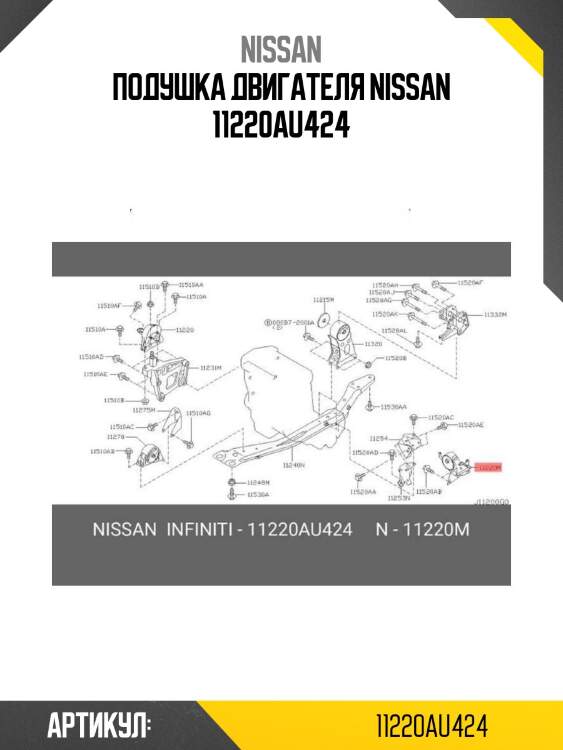 Подушка двигателя nissan 11220au424