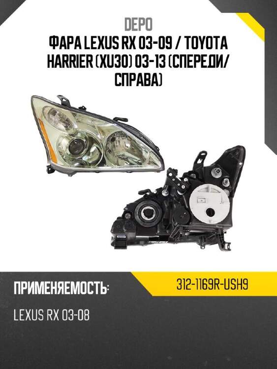 Depo фара lexus rx 03-09  3121169rush9