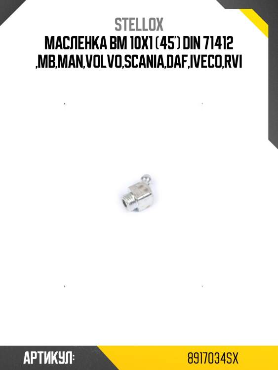 Масленка bm 10x1 (45') din 71412 ,mb,man,volvo,scania,daf,iveco,rvi