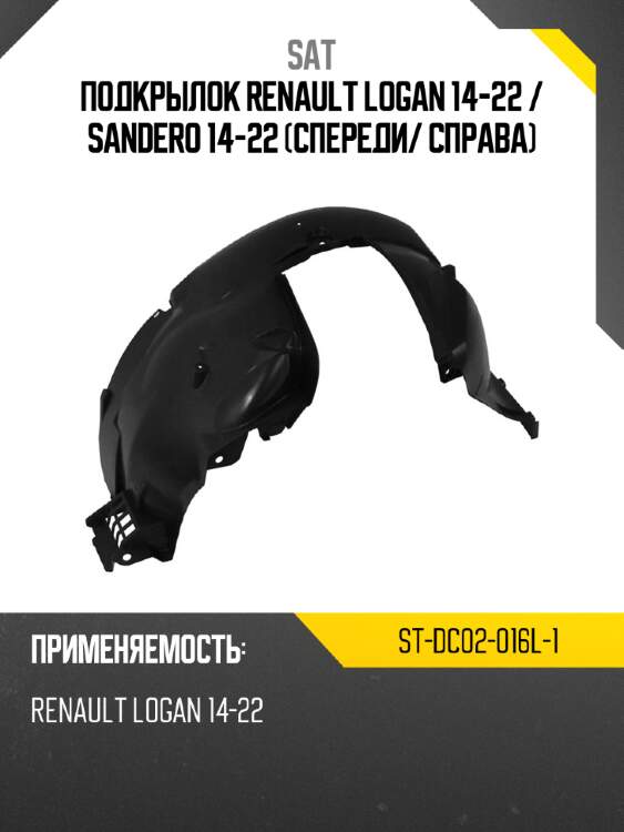 Подкрылок renault logan 14-22  sat st-dc02-016l-1