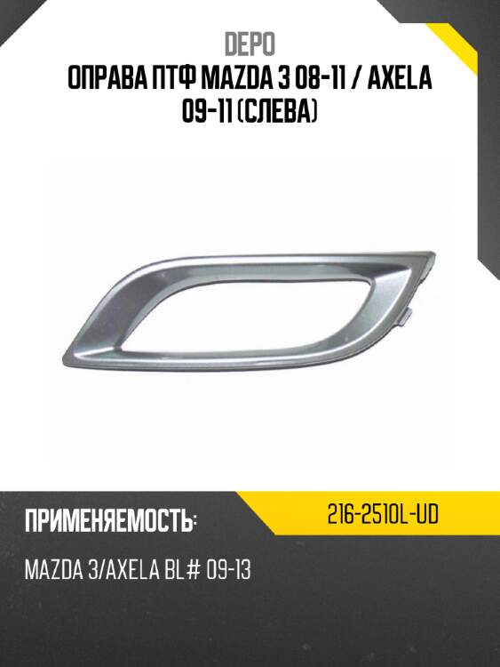 Оправа птф mazda 3 08-11  depo 216-2510l-ud