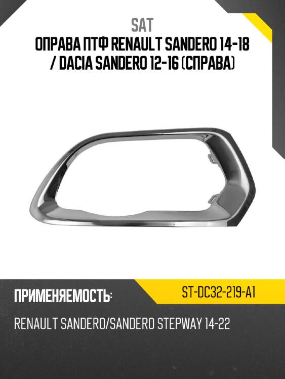 Оправа птф renault sandero 14-18  sat st-dc32-219-a1