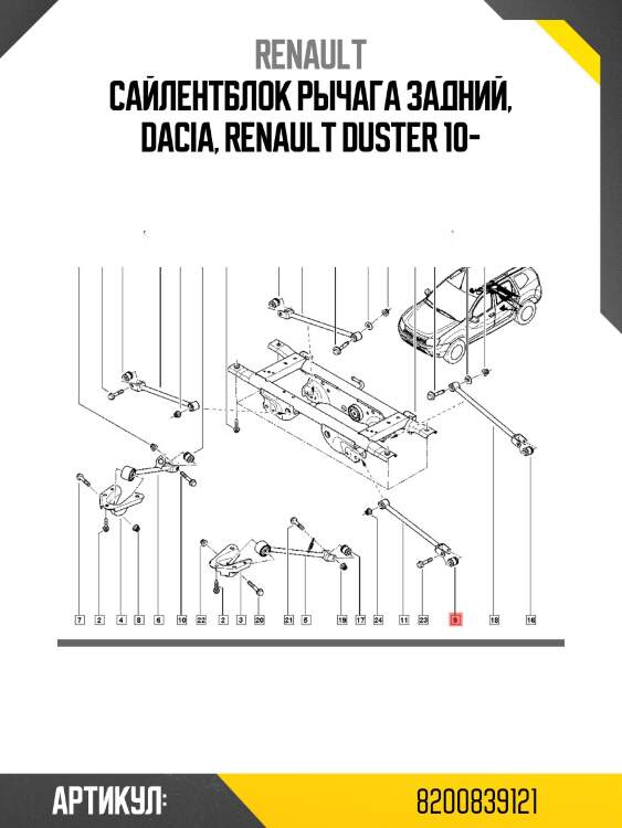 Сайлентблок renault duster 10-21 / dacia duster 10-17