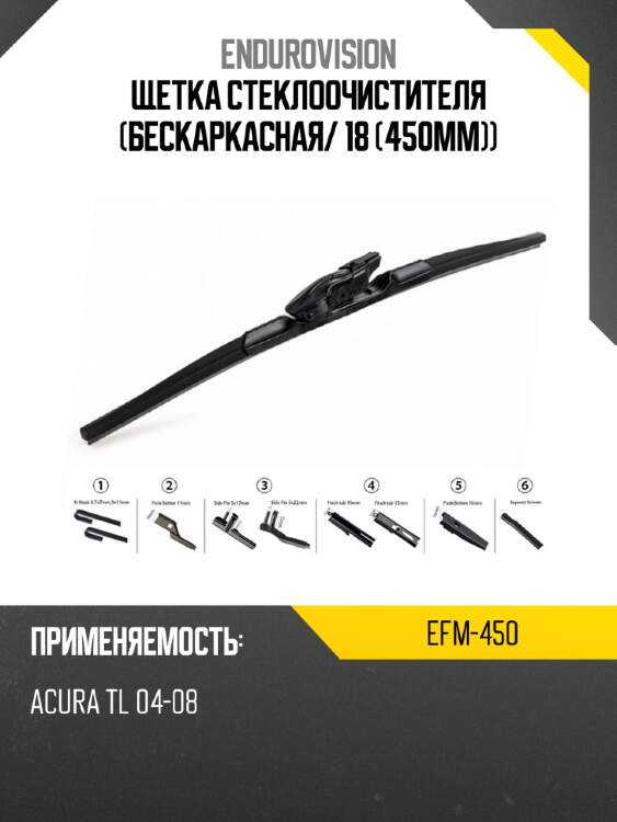 Щетка стеклоочистителя бескаркасная endurovision efm-450