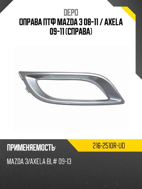 Оправа птф mazda 3 08-11  depo 216-2510r-ud