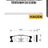 Колодки дисковые задние hagen, toyota rav4 2.0/2.2d 06-
