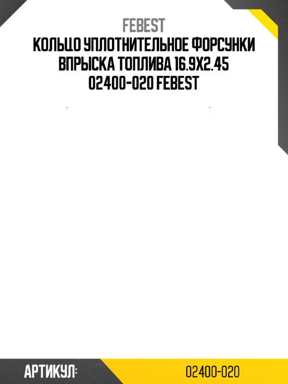 Кольцо уплотнительное форсунки впрыска топлива 16.9x2.45 02400-020 febest