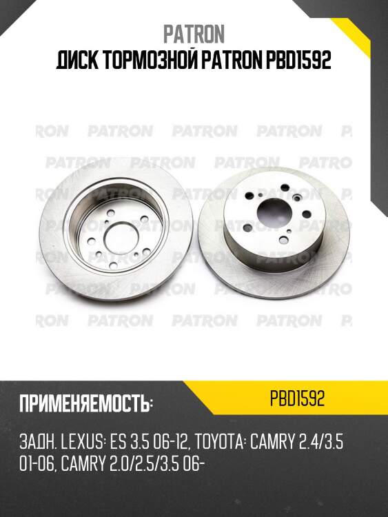 Диск тормозной patron pbd1592