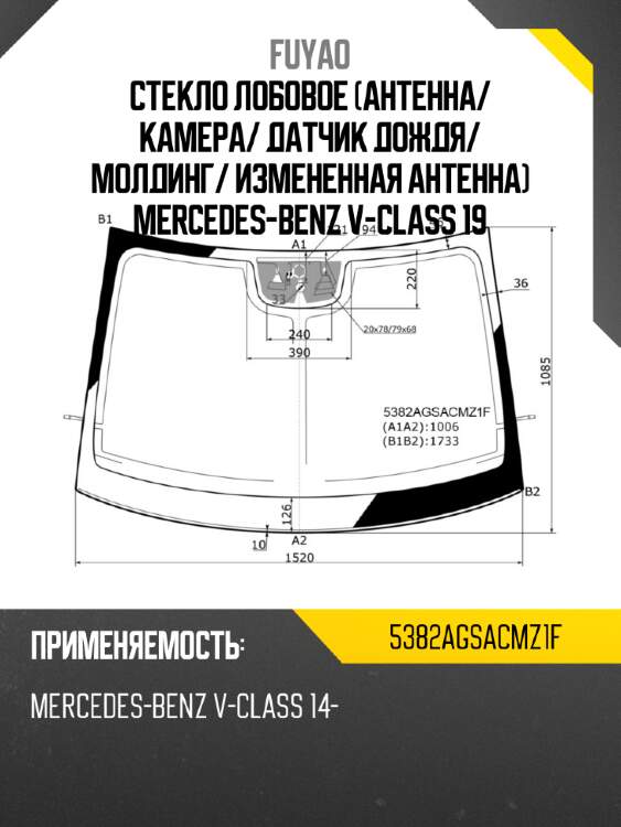 Стекло лобовое антенна fuyao 5382agsacmz1f