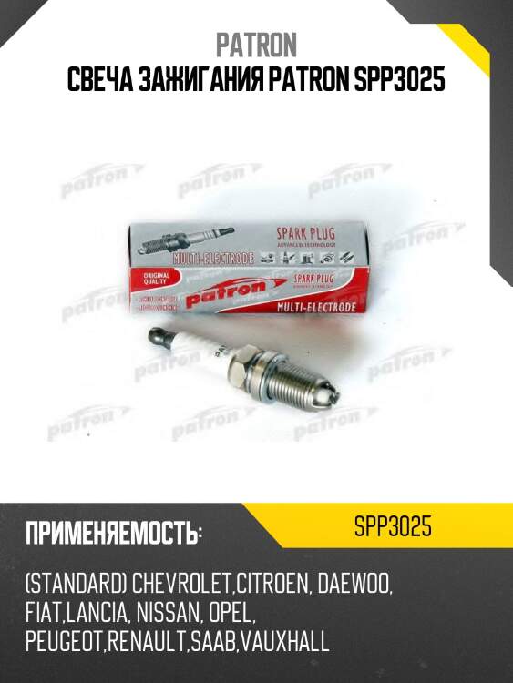 Свеча зажигания patron spp3025
