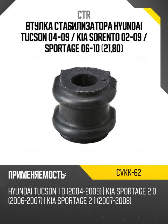Втулка стабилизатора hyundai tucson 04-09  ctr cvkk-62