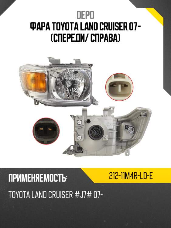 Фара toyota land cruiser 07- спереди depo 212-11m4r-ld-e