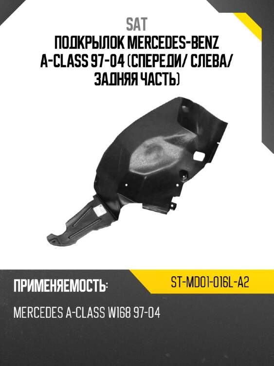 Подкрылок mercedes-benz a-class 97-04 спереди sat st-md01-016l-a2