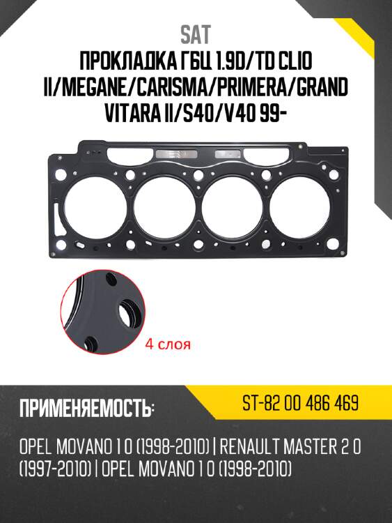 Прокладка гбц 1.9d sat st-82 00 486 469