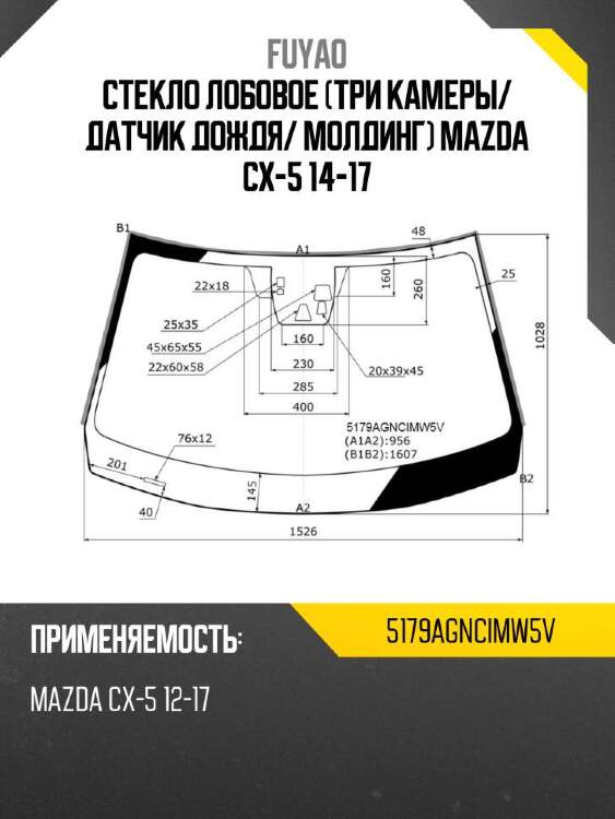 Fuyao стекло лобовое три камеры 5179agncimw5v