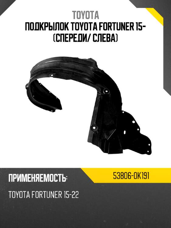 Подкрылок toyota fortuner 15- спереди toyota 53806-0k191