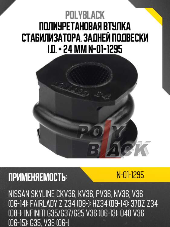 Полиуретановая втулка стабилизатора, задней подвески i.d. = 24 мм n-01-1295
