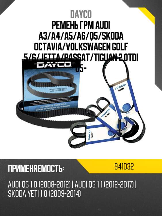 Ремень грм audi a3 dayco 941032